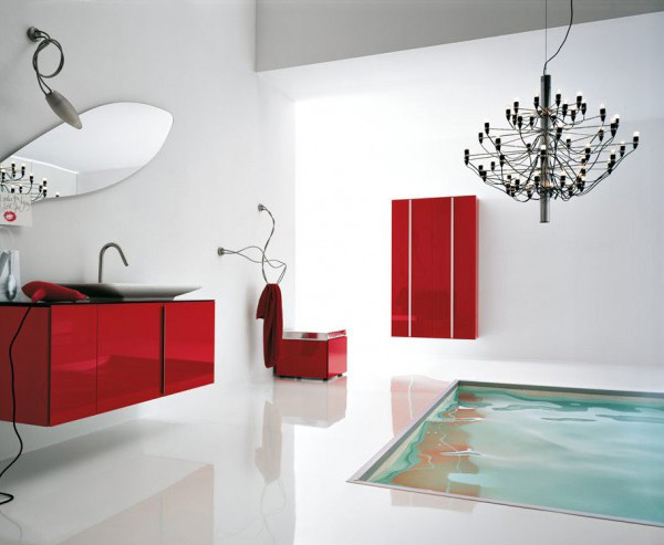red cabinet furniture
