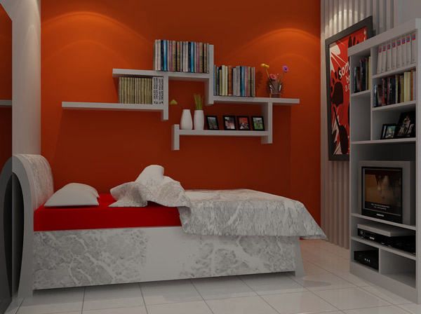 Red Kemang Bedroom