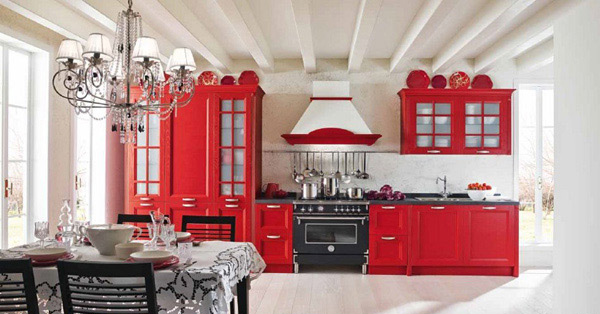 Red kitchen designs