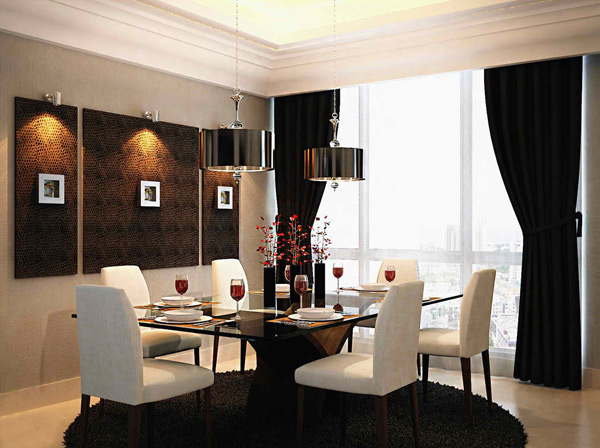 Dining Room Black / Black And White Dining Room Eclectic Dining Room Janet Rice Interiors : Safavieh carrie black rectangular dining table.