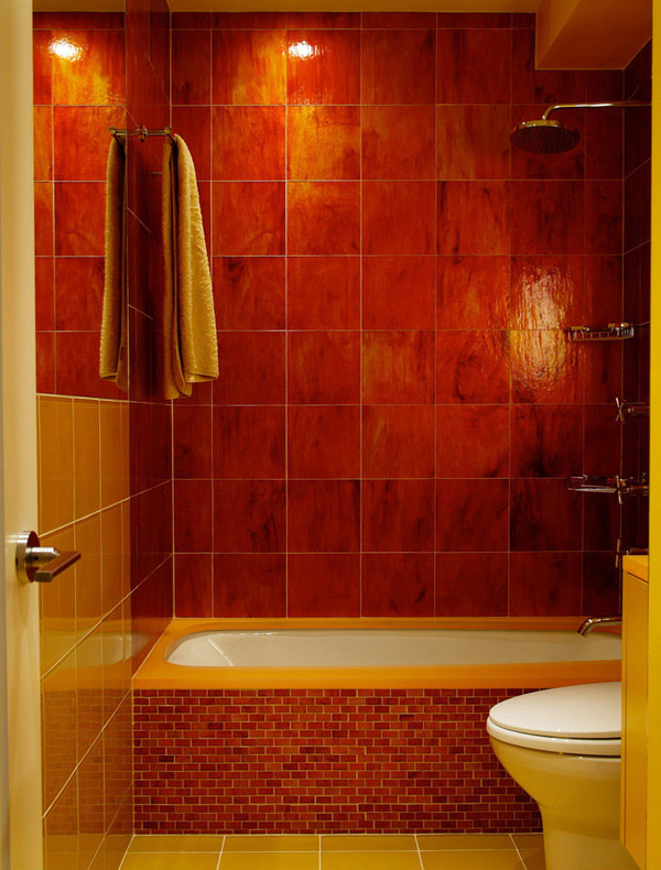 red orange glass tiles