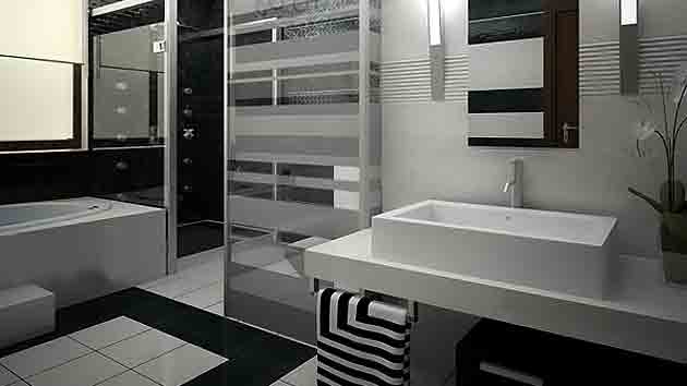 luxurious black and white bathrooms