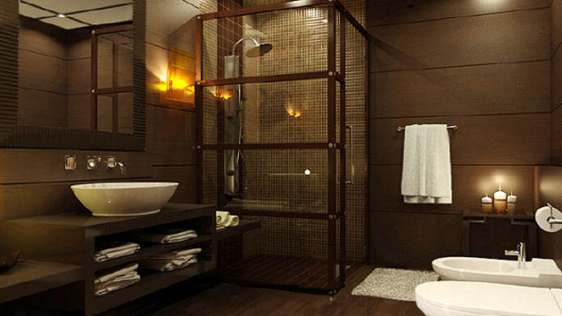 a wooden bathroom designs