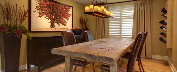 a wooden dining rooms