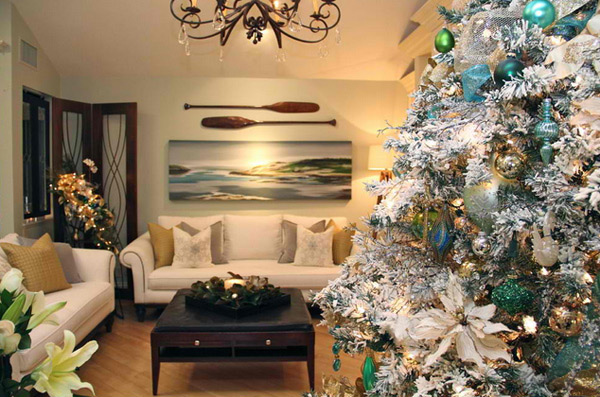 christmas decorated living rooms