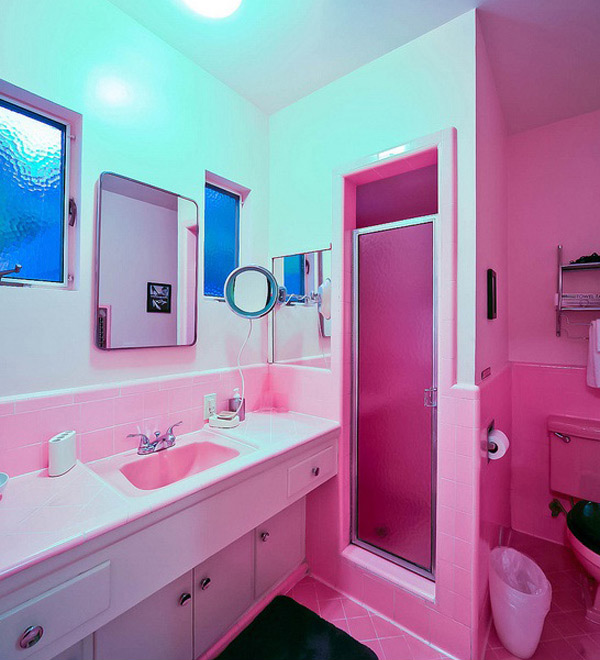 small pink bathroom