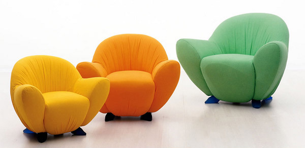 colourful lounge chairs