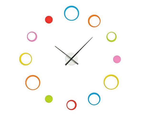 Circular Multi-Coloured Wall Clock