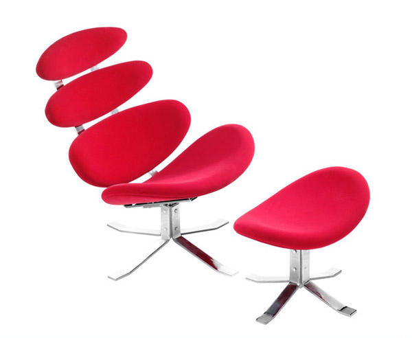 red petal lounge chair