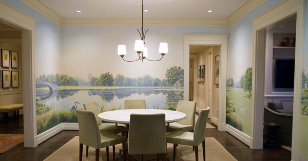 20 Conventional Dining Rooms With Wallpaper Murals Home Design Lover