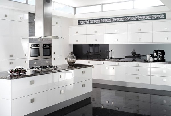 17 White and Simple High Gloss Kitchen Designs | Home Design Lover