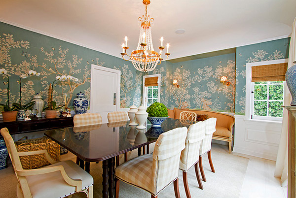 20 Conventional Dining Rooms with Wallpaper Murals | Home Design Lover