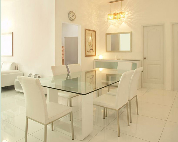 white elegant dining table