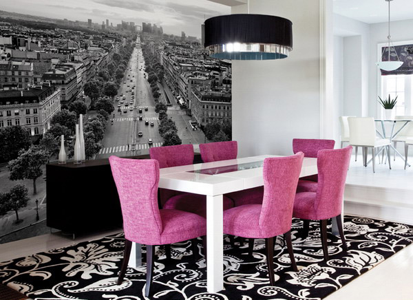 20 Conventional Dining Rooms with Wallpaper Murals | Home Design Lover