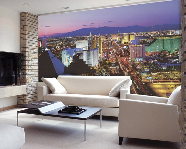 living room space mural