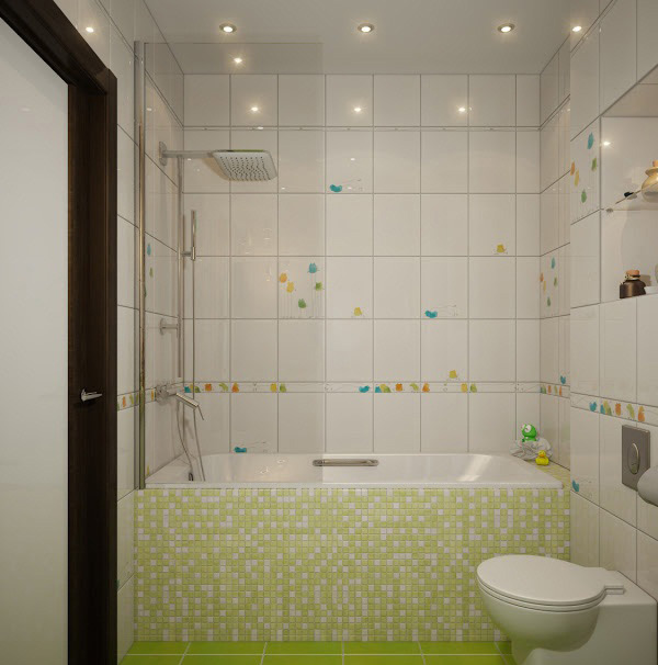 green mosaic bathroom design