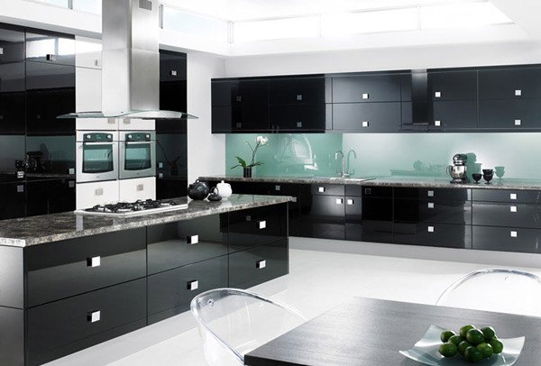 15 Black And Gray High Gloss Kitchen Designs Home Design Lover