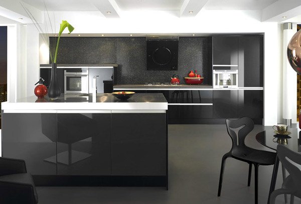 15 Black and Gray High Gloss Kitchen Designs | Home Design Lover