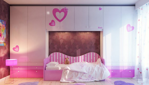Cute Pink Heart Bedroom