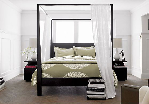 Black canopy bed