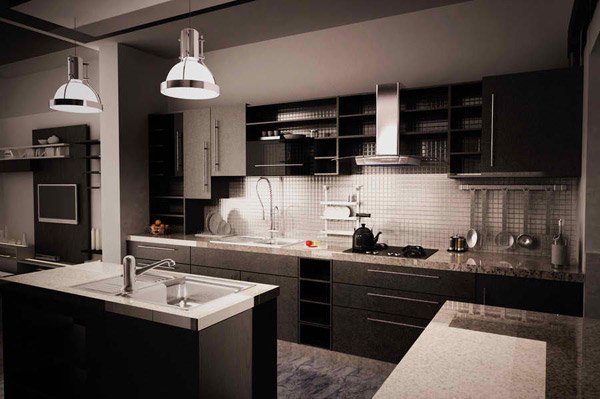 black gloss kitchen