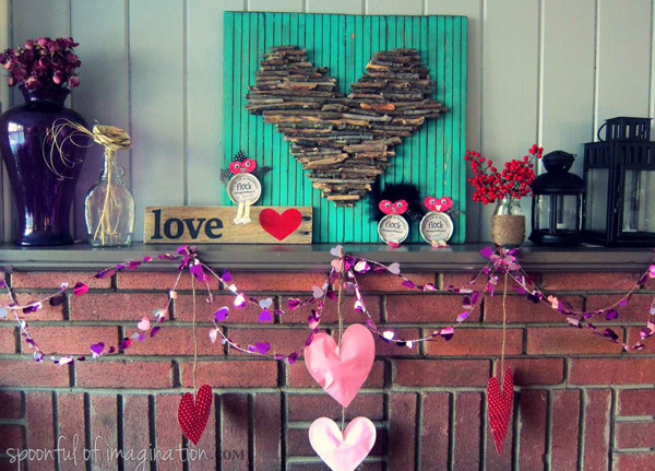 valentine mantle decor