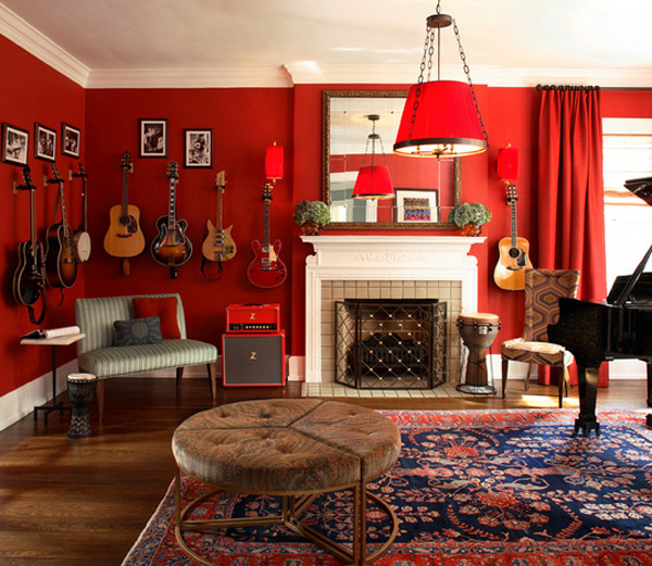 15 Red Themed Living Room Designs  Home Design Lover