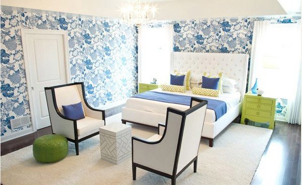 blueish bedroom