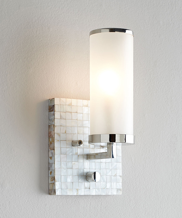 Square Mother-of-Pearl Wall Sconce