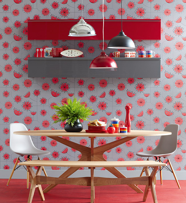 Retro Red Dining Room