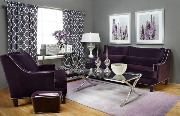 15 Catchy Living Room Designs With Purple Accent Home Design Lover