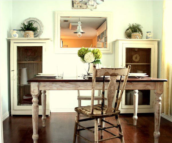 White & Green Cottage Kitchen