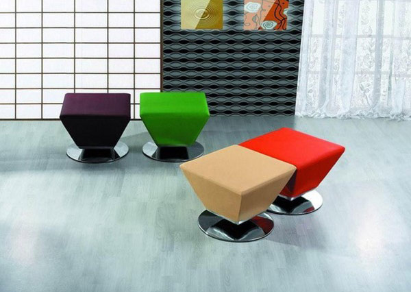 Cube Leatherette Ottoman