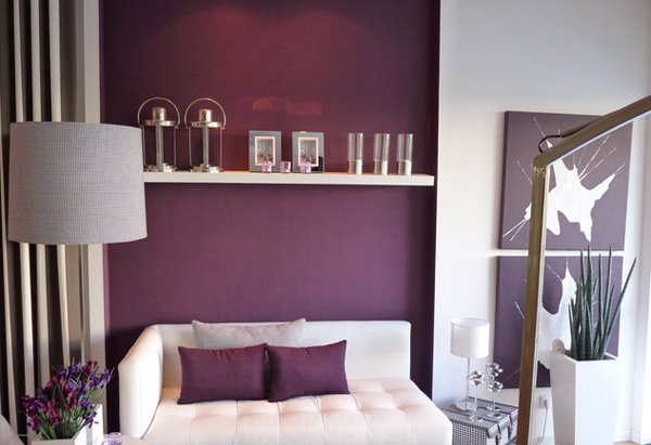 purple accent living rooms