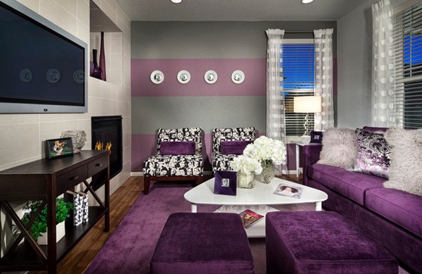 purple living room decor