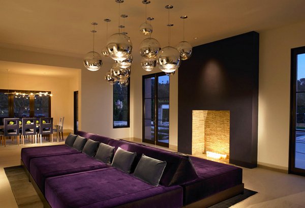 purple and brown living rooms