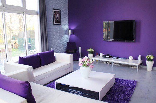 purple living room accessories