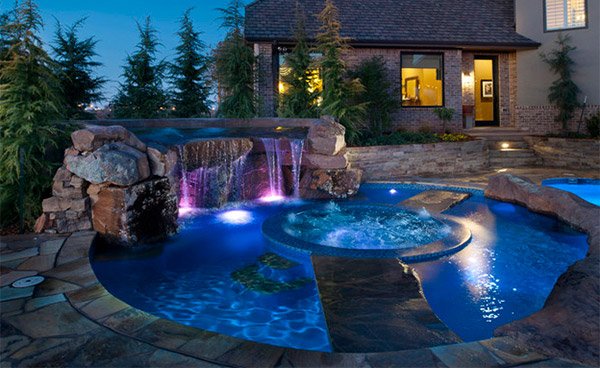 15 enchanting swimming pool lights home design lover for Pool design okc