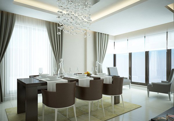 modern dining room curtains