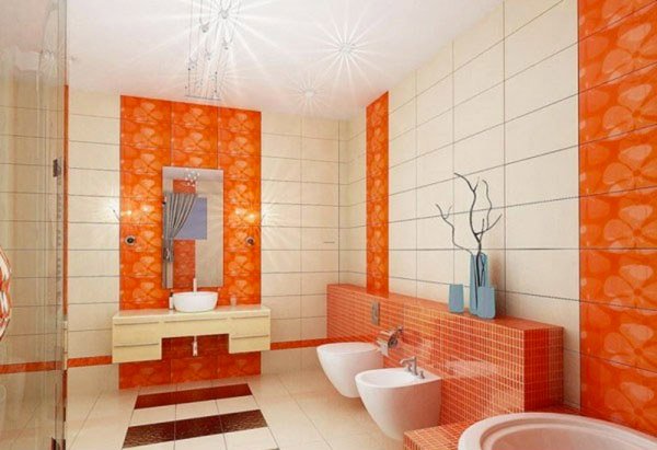 orange Bath Tiles