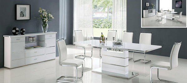 white modern dining set