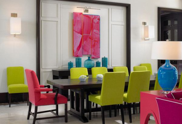 multi colored dining set