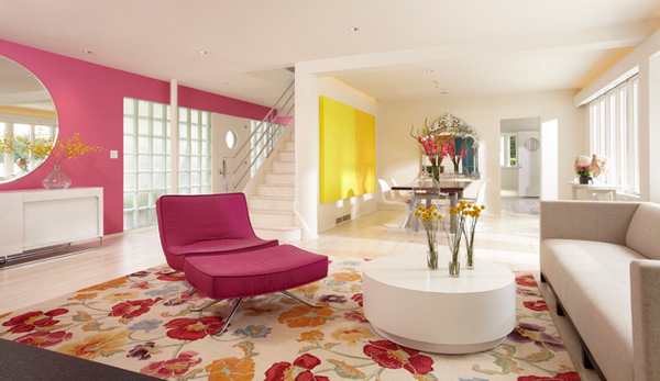 pink living room