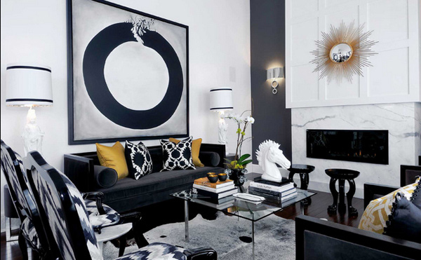 15 Stunning Living Rooms with Black Motifs | Home Design Lover