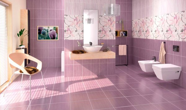 pink floral toilet area
