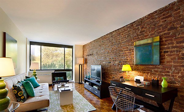 Brick Wall Accents in 15 Living Room Designs | Home Design Lover