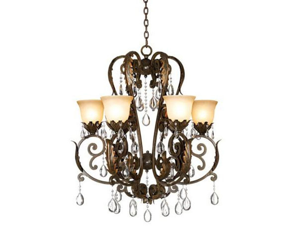 Valentina Iron Leaf Collection 6-Light Chandelier