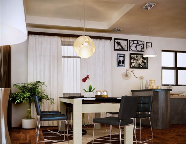 Black and White Dining Room