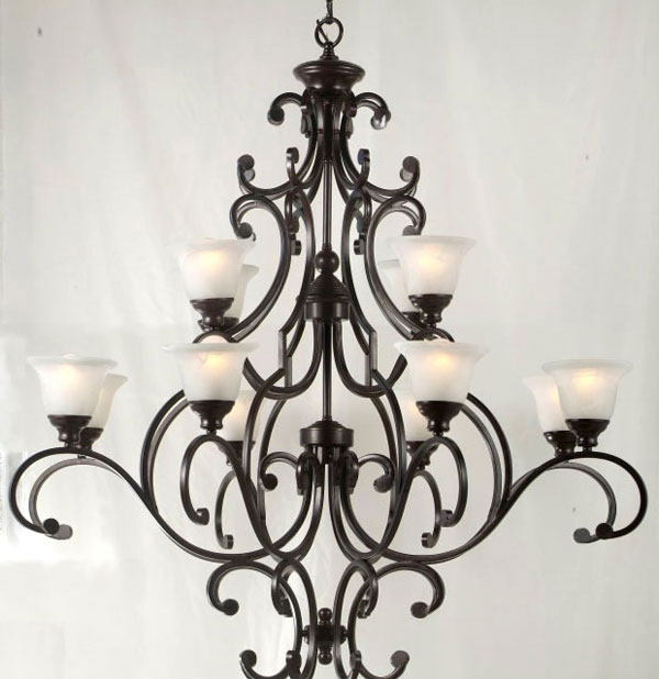 G84-513/12 Wrought Iron Chandelier