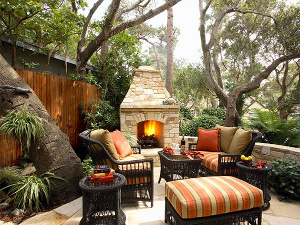 outdoor stone fireplaces